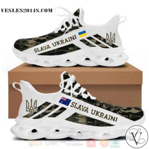 Australia Stands With Ukraine Slava Ukraini Camo Clunky Max Soul Shoes