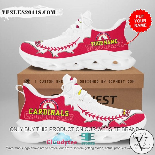 MLB St. Louis Cardinals Custom Name White Red Clunky Max Soul Shoes