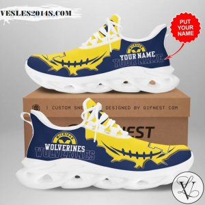 Michigan Wolvernines Custom Name Max Soul Shoes