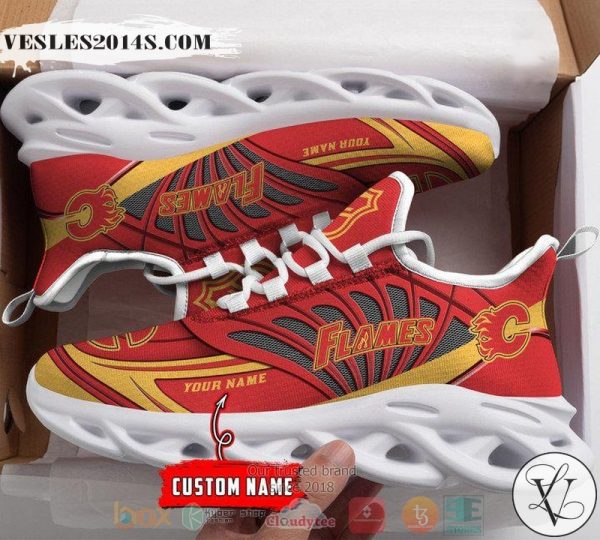 Personalized Calgary Flames custom max soul shoes