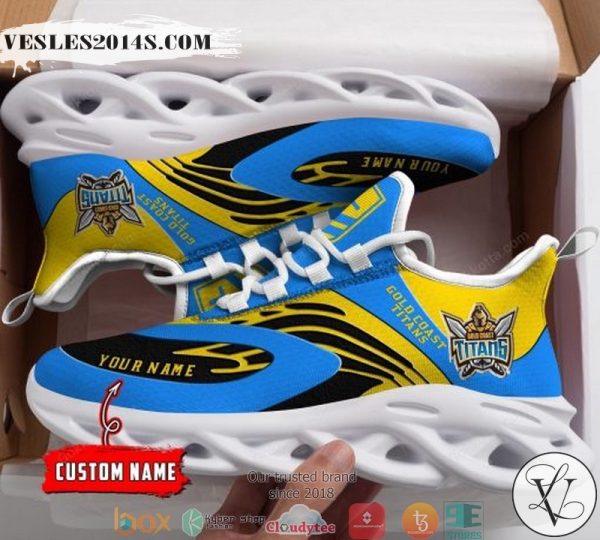 Personalized NRL Gold Coast Titans Blue Max Soul Sneakers