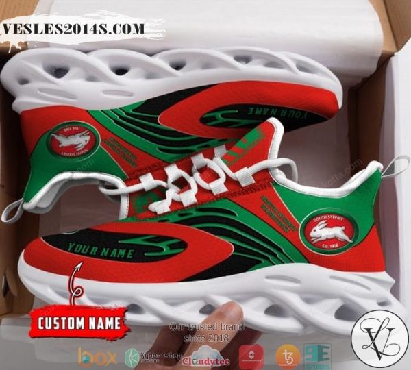 Personalized NRL South Sydney Rabbitohs Red Green Max Soul Sneakers