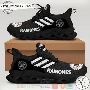 Ramones band logo black white Clunky Max soul shoes