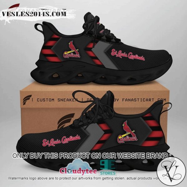 St Louis Cardinal Black Clunky Max Soul Shoes